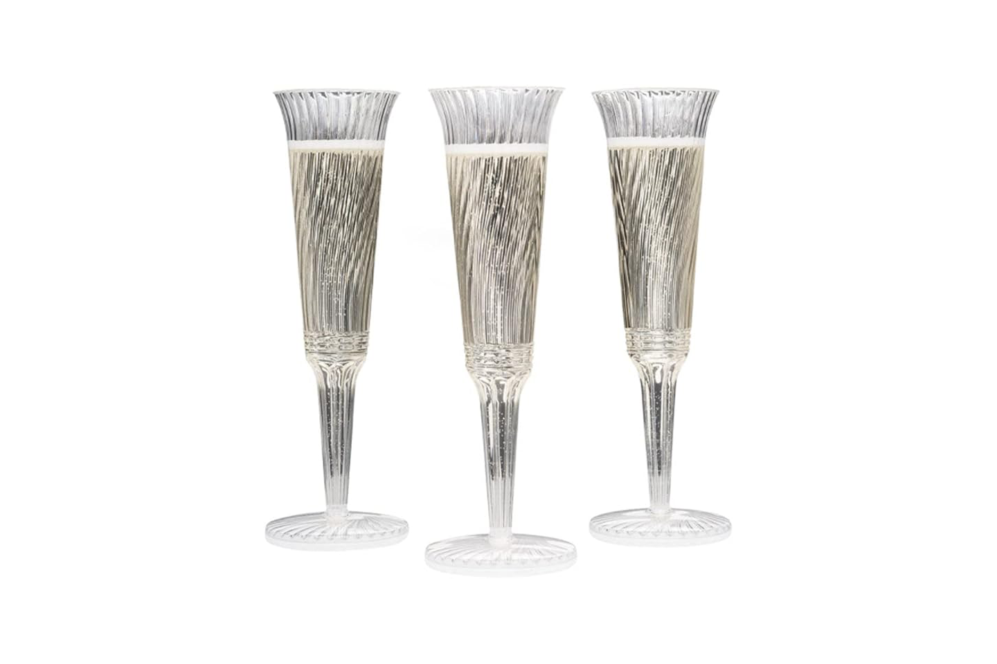 disposable champagne flutes that are available in bulk and have multiple large purchase options available, perfect for events and parties